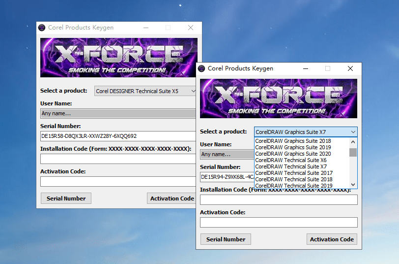 x force corel products keygen